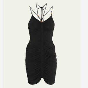 A.L.C. Anya Mini Dress with Beaded Straps - US Small, Black